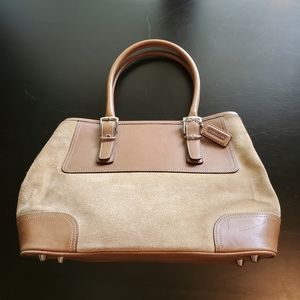 Coach tan suede handbag